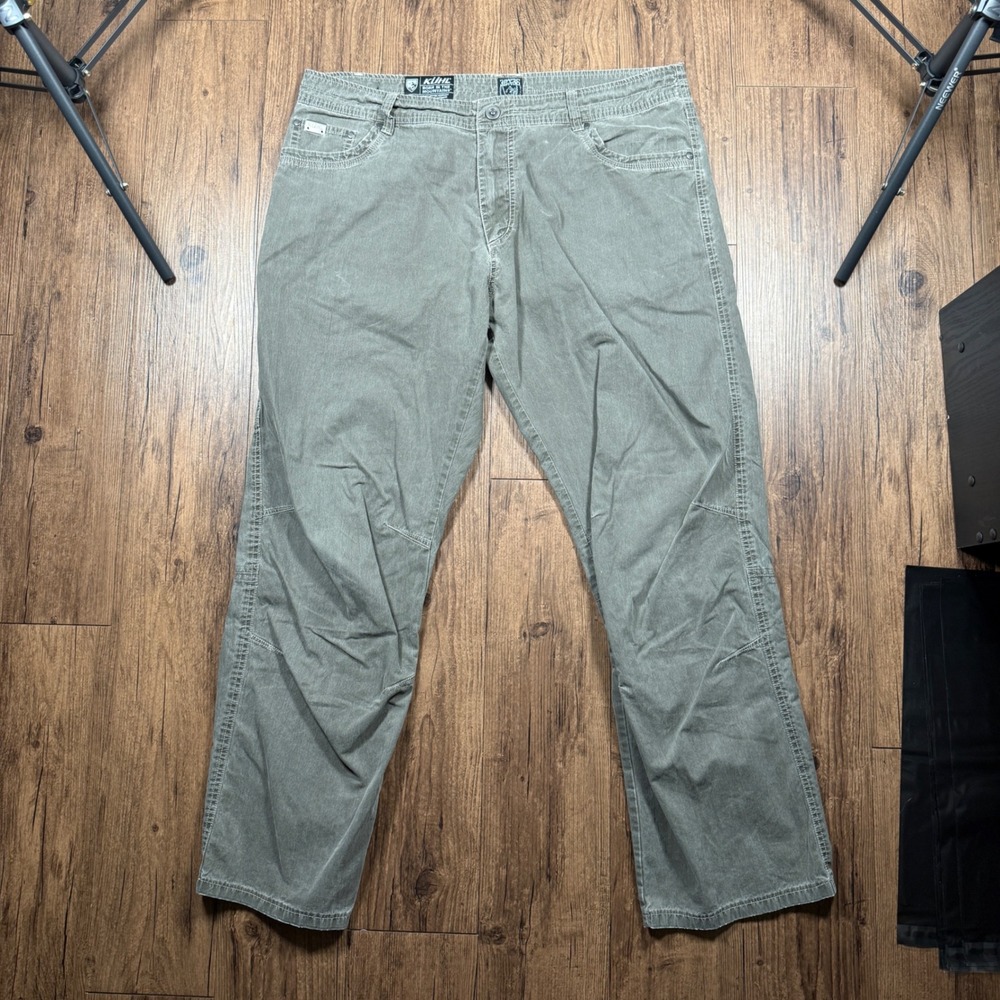 Kuhl Revolvr Pants Men 38x36 (38x32) Sage Green Articulated Knee Hiking Uberkuhl